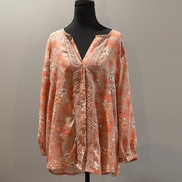 Lightweight long sleeve floral top - Picture 1 of 5